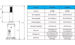 Hydraulic bottle jack, 12t TUV vertical and horizontal