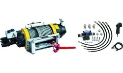 Hydraulic winch with radio remote control 24V 22500Lbs/10215kg