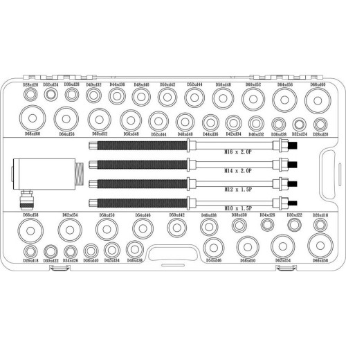 Universalus įvorių presavimo rinkinys su hidrauliniu cilindru