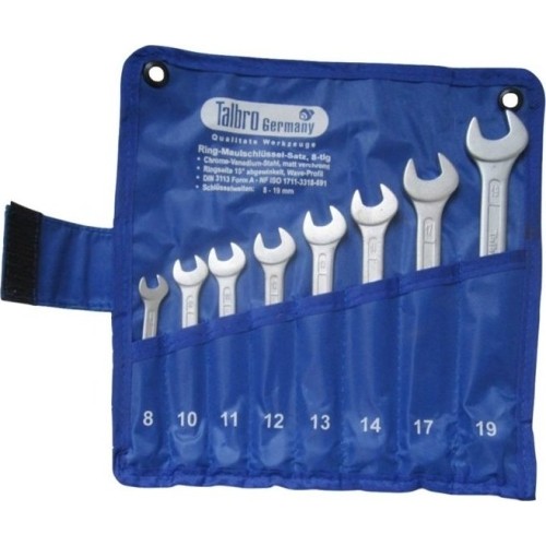 Combination ring and open end spanner set 8pcs. (8-19)