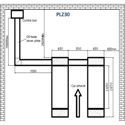 Scissor hydraulic lift, 3.0t