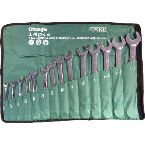 Combination wrench set 14pcs (S.A.E.)