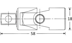 3/8" Dr. Universal joint 58mm