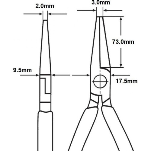 Bent long nose pliers 200mm KNIPEX