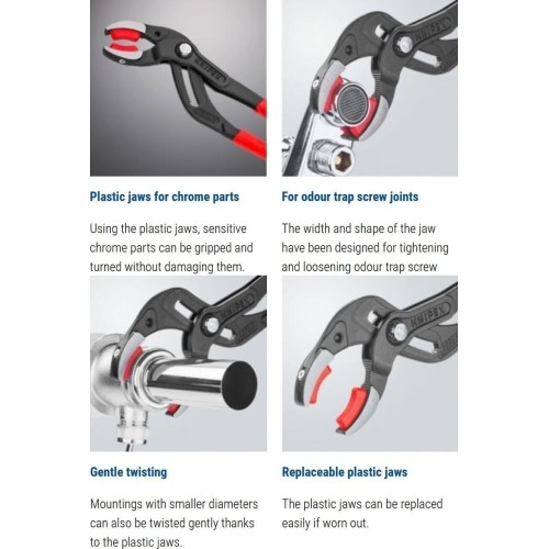 Santechninės replės 250mm KNIPEX (su fiksavimu)