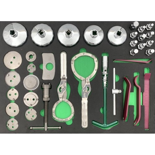 Automobilių aptarnavimo rinkinys 1/4 + 3/8 + 1/2 36vnt.