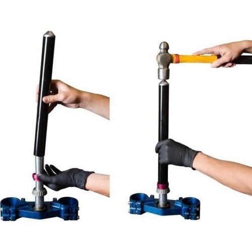 Steering stem bearing installer for motorcycles