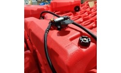 Portable fuel caddy 53L DTK53 with pump 12V battery/230V (with hose, nozzle)