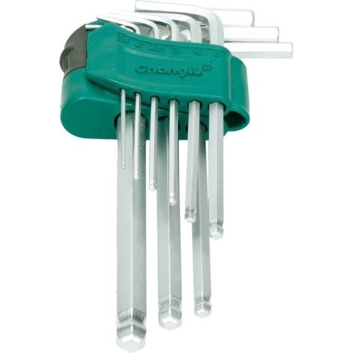 L-tipo šešiakampių vidutinių, apvalia galvute raktų rinkinys 9vnt.