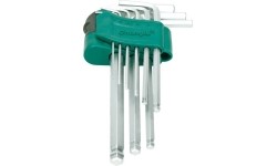 L-tipo šešiakampių vidutinių, apvalia galvute raktų rinkinys 9vnt.