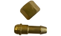 Jungtis žarnai su veržle E38L2 3/8, kairinis (9mm žarnai)