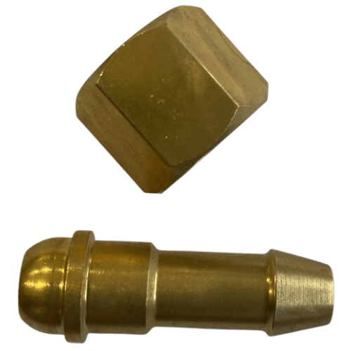 Jungtis žarnai su veržle E38R2 3/8, dešininis (9mm žarnai)