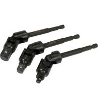 1/4" + 3/8" + 1/2" Dr. Drill socket swivel adapter set 3pcs