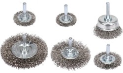 Wire brush with shank set 6pcs INOX