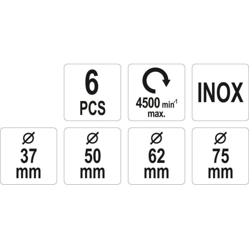 Wire brush with shank set 6pcs INOX