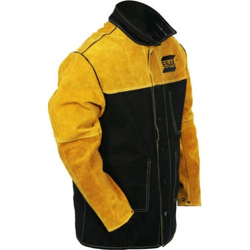 Suvirintojo švarkas ESAB FR, odinis juodas/geltonas - FR / Leather Welding Jacket, 4XL