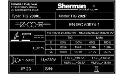 Inverterinis suvirinimo aparatas Sherman TIG 202P