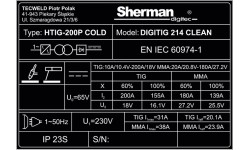 Sherman DIGITIG 214 CLEAN inverter welding machine with weld cleaning function