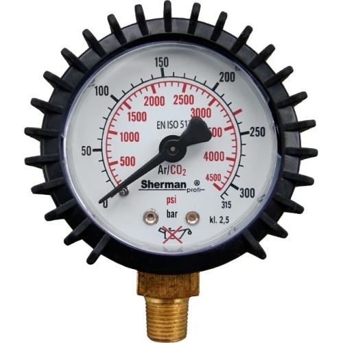 Pressure gauge ⌀ 50mm for Mouse Argon/CO₂ reducer (MIX) - Cylinder 315 bar