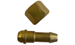 Jungtis žarnai su veržle E38R2 3/8, dešininis (9mm žarnai)