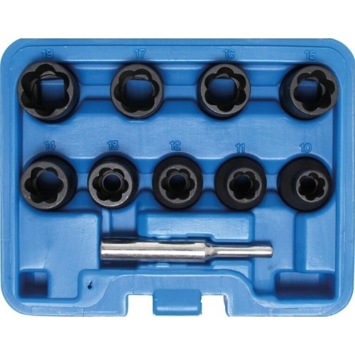 Bolt extractor socket set 10pcs. 1/2"