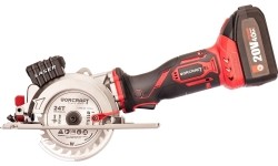 Akumuliatorinis diskinis pjūklas 115mm su laseriu 20V LI-ION