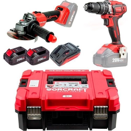 Li-ion Impact Cordless Driil and Angle Grinder set in XCUBE box