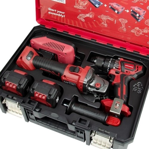 Li-ion Impact Cordless Driil and Angle Grinder set in XCUBE box