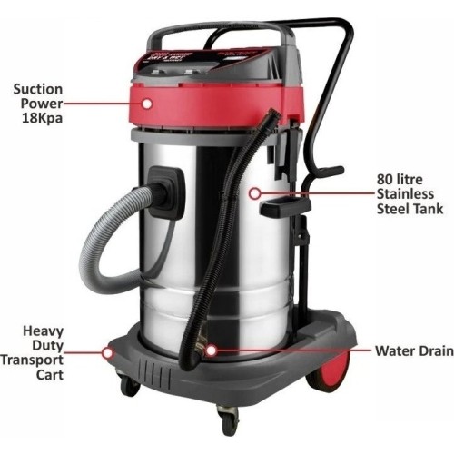 Dry and wet vacuum cleaner 80l 3000W