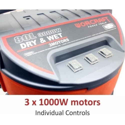 Dry and wet vacuum cleaner 80l 3000W
