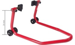 Motorcycle support stand for rear wheel