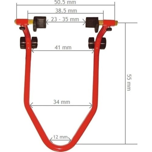 Motorcycle support stand for rear wheel
