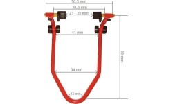 Motorcycle support stand for rear wheel