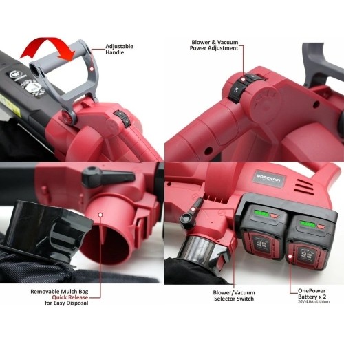 Li-ion Cordless leaf blower vacuum mulcher 40V (20V+20V)