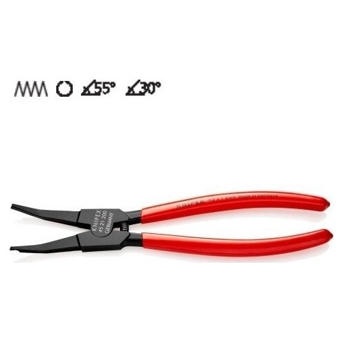 Replės išoriniams žiedams. Lenktos 200mm (be skylučių) KNIPEX