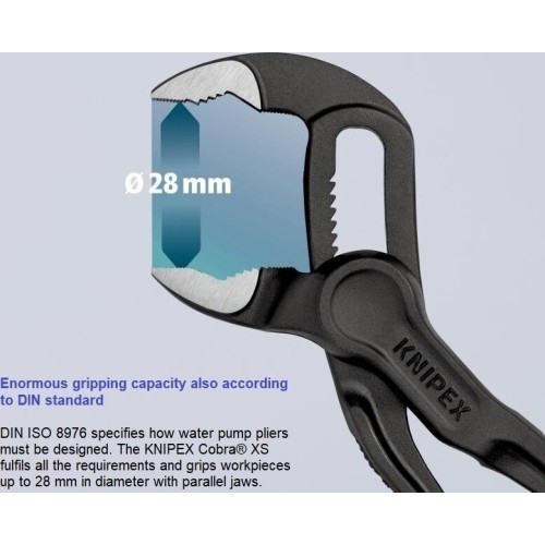 Santechninės replės 100mm KNIPEX Cobra XS (su fiksavimu)