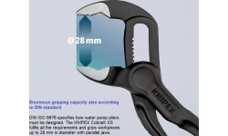 Santechninės replės 100mm KNIPEX Cobra XS (su fiksavimu)