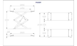 Scissor hydraulic lift, 3t, 380V