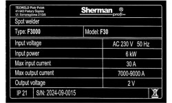 Spot Welder F30 double-sided sheet metal spot welder - AC 230