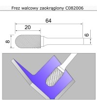 Rounded cylindrical cutter (C) - 8