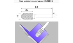 Rounded cylindrical cutter (C) - 10