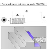 Cylindrical cutter with blades on the face (B) - 8