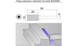 Cylindrical cutter with blades on the face (B) - 10