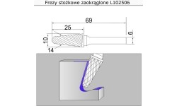 Rounded conical cutter (L) - 10