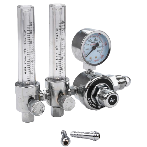 Gas regulator FORTIS® CO₂/Argon with two rotameters (EURO nut W21.8)