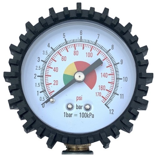 Tire inflating gun with manometer