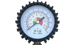 Tire inflating gun with manometer