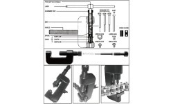 Grandinės kniedijimo ir atskyrimo įrankių rinkinys