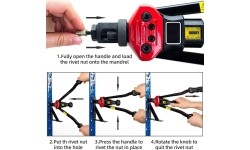 Riveter nut tool M3-M12 with 70pcs. rivets