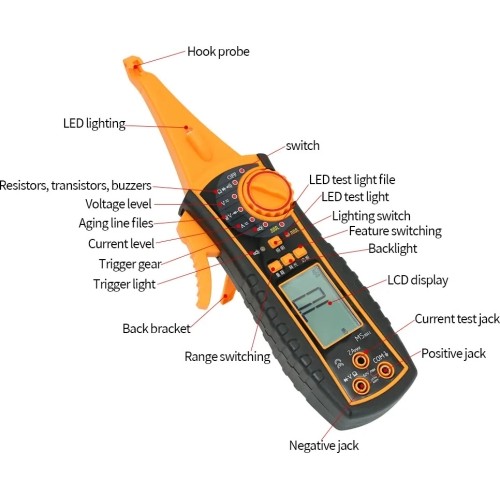 Dvipolis įtampos ir elektros grandinių testeris